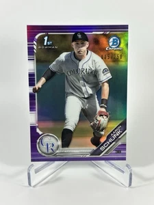 2019 Bowman Chrome 1st Aaron Schunk #BDC-129 purple Refractor /250 - Picture 1 of 2