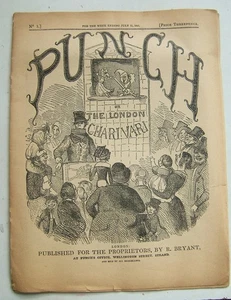 ORIGINAL ANTIQUE 1841 PUNCH / THE LONDON CHARIVARI MAGAZINE FIRST ISSUE No 1 - Picture 1 of 2