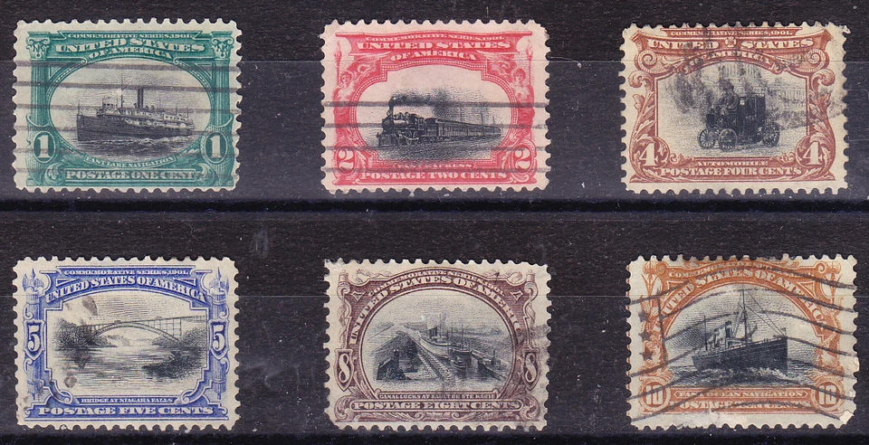 US Scott 294-298, 299 old 1c-10c Pan Am Expo complete set U/F-VF CV $120 - Image 1 of 1