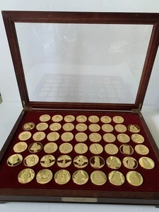 The Greatest Sculptures Of World 50 Franklin Mint Medals Bronze Gold Plated - Picture 1 of 7