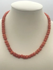 Collana Corallo naturale del mar Mediterraneo chiusura Oro 18 Kt - Imagen 1 de 5