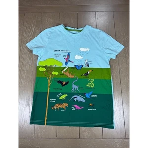 Mini Boden Amazonas Regenwald T-Shirt Kinder 11 12 Jahre blau Grafik Tiere Baumwolle - Bild 1 von 8