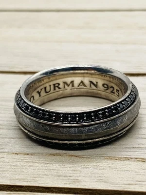 Borde de cuchillo banda diamante negro meteorito David Yurman Foto 1 de 4