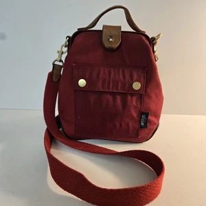 Bolso Bandolera Kate Spade Saturday Vintage Marco de Lona Rojo Base de Cuero - Imagen 1 de 9