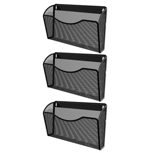 3 Einzelne Tasche Mesh Wand Datei Organizer, Metall Vertikal Wandmontage Magazin... - Bild 1 von 6