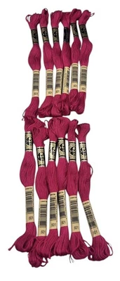 12 Skeins DMC Cotton Embroidery Floss Dark Cranberry 601 France 8.7y Each NEW - Image 1 of 4