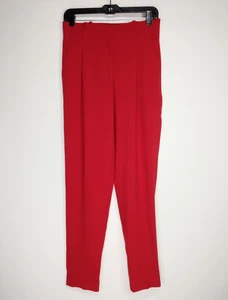 Pantalones de vestir H&M talla 4 rojos tiro alto pierna cónica carrera - Imagen 1 de 8