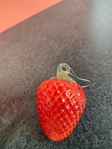 vintage molded glass strawberry ornament glass - Picture 1 of 5