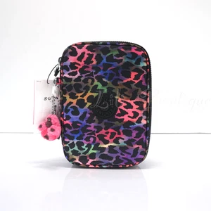 Estuche para 100 bolígrafos Kipling accesorio para lápices poliéster AC7252 Rainbow Jungle nuevo con etiquetas $54 - Imagen 1 de 9