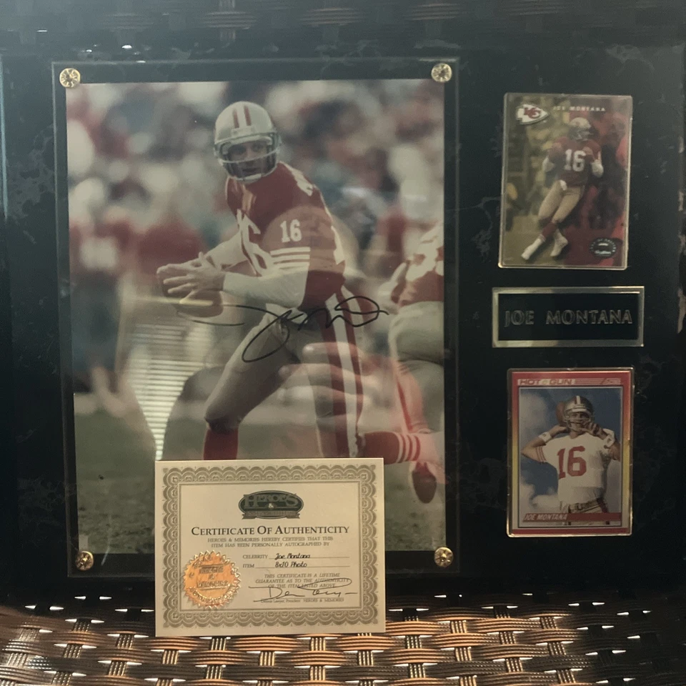 Placa fotográfica autografiada de Joe Montana y certificado de autenticidad Foto 1 de 4