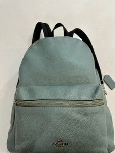 COACH Charlie F29004 Pebbled Leather Medium Women's Backpack - Tiffany Blue - Bild 1 von 19