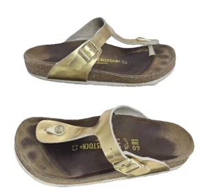 Birkenstock Gizeh GOLD Metallic Leather Thong Sandal (40) US 9-9.5 Comfort⚜️ - Picture 1 of 19