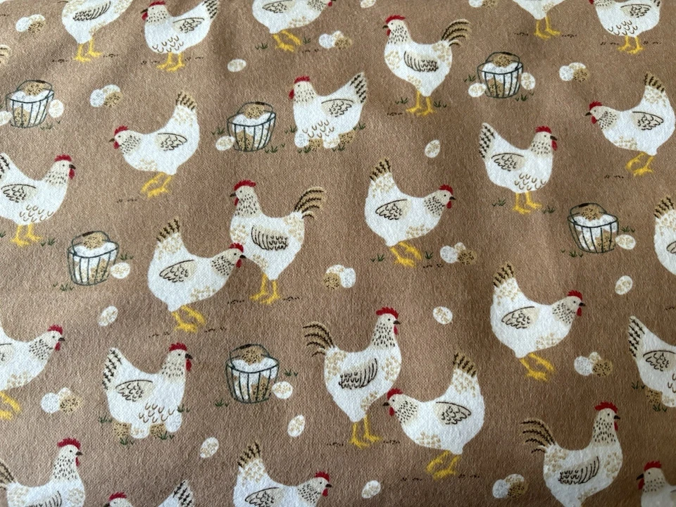 TELA DE FRANELA SUPER ACURRUCADA - POLLOS SOBRE BRONCEADO - JOANN - NUEVA - 8 yardas sin cortar Foto 1 de 1
