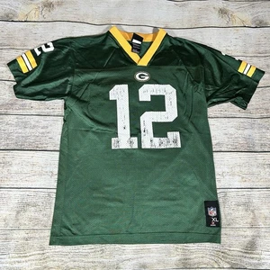 Green Bay Packers Football NFL Jersey Youth XL Aaron Rodgers #12 Green Vintage - Picture 1 of 11
