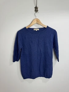 Celtic & Co Woll Angora Pullover Gr. S blau lässig 3/4 Ärmel - Bild 1 von 8