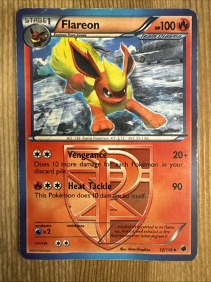Pokémon TCG Flareon Plasma Freeze 12/116 Regular Uncommon DMG - Image 1 of 2