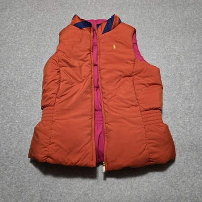 Colete Polo Ralph Lauren Reversível Meninas Extra Grande (16) Rosa/Laranja - Imagem 1 de 4