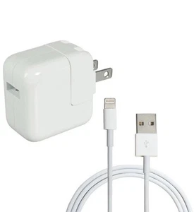 iPad All Models Apple 12W Wall Charger /Lightning to USB Cable iPad NEW 🔌OEM - Picture 1 of 3