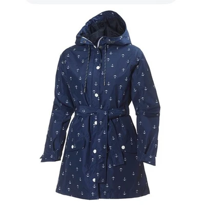 Helly Hansen Lyness женщин дождевик пальто размер XS синий морской якорь с капюшоном - Изображение 1 из 4