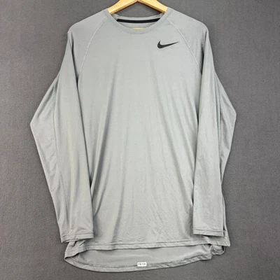 Camiseta deportiva Nike Pro para hombre talla L gris manga larga entrenamiento correr Foto 1 de 4