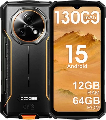 Rugged Smartphone, Batteria 13000Mah 10W 4G Android 15 Telefono Indistruttibile, - Immagine 1 di 4