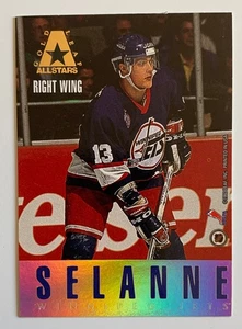 Teemu Selanne/Brett Hull  1993-94 Leaf Gold All Stars Insert #3 of 10 - Picture 1 of 2