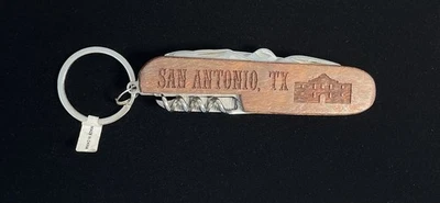 Cuchillo de bolsillo de madera multiherramientas San Antonio TX cuchillo llavero Foto 1 de 4