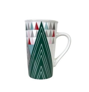 Starbucks 2017 Abstract Christmas Trees Holiday Tall Ceramic Coffee Mug 16 oz - Picture 1 of 4