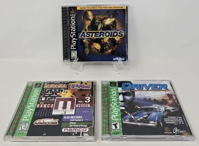 PS1 Lot: Asteroids & Namco Museum Vol 3 & Driver Greatest Hits VIDEO GAMES - Image 1 of 3