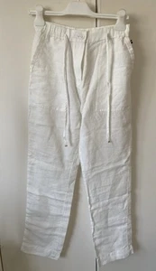 Tommy Hilfiger ladies white 100% linen trousers sz 6 BNWT - Picture 1 of 10