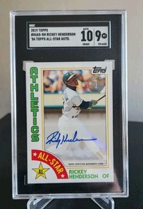 Topps Rickey Henderson All Star 2019 automático 10/como nuevo 9 + reliquia de murciélago, 35 aniversario - Imagen 1 de 6