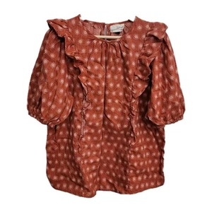 Blusa Camisa Campesina Universal Thread Para Mujer Boho Volantes XL Naranja Lunares - Imagen 1 de 7