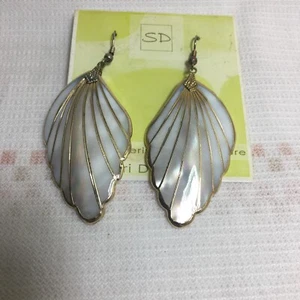 Handmade Mini Leaf With Drop Earrings by Shari Dixon - Picture 1 of 3