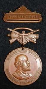 1905 Department of Illinois GAR Representative Medal Robert Woods Rockford, IL - Picture 1 of 4