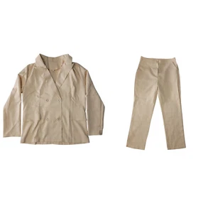 Women's Size XL Beige Buttons 2-Piece Blazer & Pant Suit Free SHIPPING - Picture 1 of 5