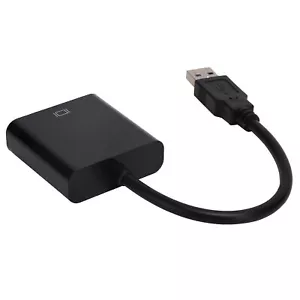 Black USB3.0 To VGA Converter 5Gbps HD 1080P Adapter Cable 15Pin Female External - Picture 1 of 22
