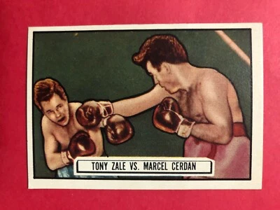 1951 TOPPS RINGSIDE #44 TONY ZALE vs MARCEL CERDAN  EX-MT - Image 1 of 2