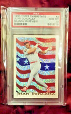 JUAN GONZALEZ 1995 TOPPS CYBERSTATS #3 SEASON IN  REVIEW PSA 10 🔥 INSERT GEM MT