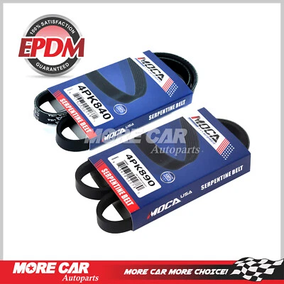 EPDM Drive Belt Set fit 5/1991-5/1995 Toyota MR2 2.2L A/C-ALT-PS 4PK840 4PK890 - Image 1 of 4