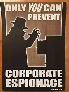 Tin Sign Vintage Fallout Only You Can Prevent Corporate Espionage - Picture 1 of 1