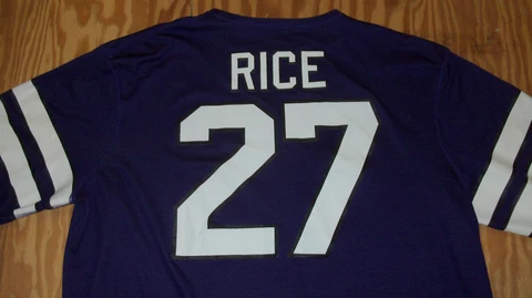 Size 2XL RAY RICE #27 Baltimore Ravens Jersey NFL Team Apparel Purple Home Cover
