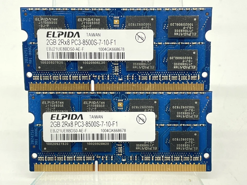 ELPIDA 4GB (2 x 2GB) DDR3 PC3-8500S Sodimm Laptop Memory RAM - Image 1 of 1