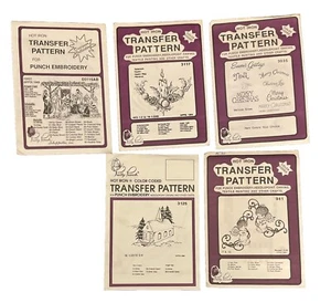 5 Pretty Punch Christmas Religious Designs Hot Iron Transfer Patterns Lot 3 - Picture 1 of 7