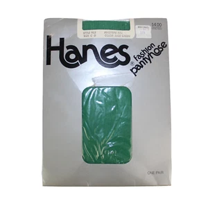 Vintage Hanes Fashion Strumpfhose jadegrün Nadelstreifen 80er Style 952 Gr. C-D - Bild 1 von 7