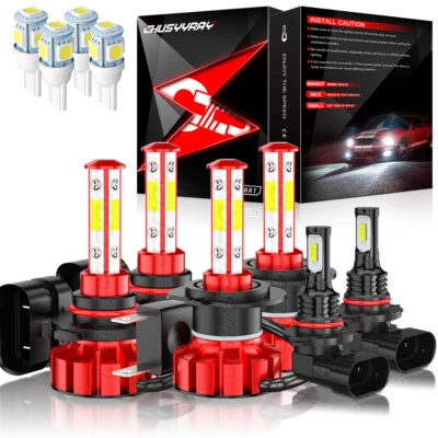 6x 6000K LED Hi/Lo Headlight + Fog Light Bulbs Kit For Chevy Malibu 2013-2015 - Image 1 of 4