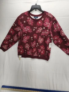 KAREN SCOTT Red Floral LgSlv Sweatshirt XL M374 - Picture 1 of 7