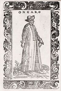 Hungary Magyarorszag Man Mann Nobility Costume Woodcut Vecellio 1590