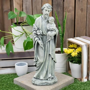 Joseph's Studio Heiliger Josef hält ein Kind Garten Statue religiöse Außendeko - Bild 1 von 7