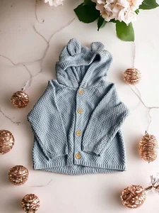 Modern Moments 0-3mo By Gerber Gray Button Knitted Sweater 8-12lbs 21-24 In - Picture 1 of 12