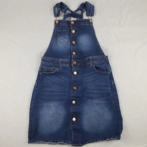Wonder Nation Girls Blue Denim Overall Dress Size XL 14/16 - Picture 1 of 4